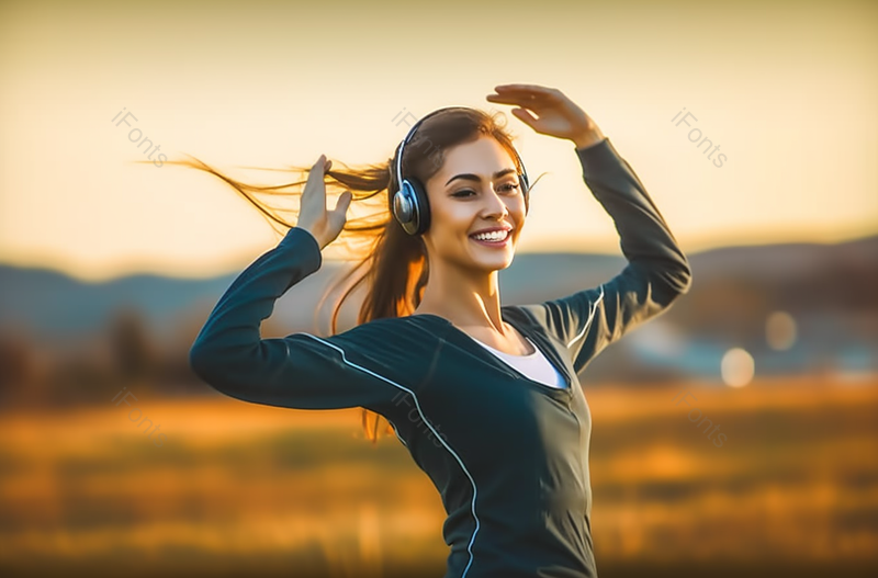 年轻女子慢跑后伸展运动摄影图,高清,摄影图,摄影图片,图片大全,摄影图免费下载